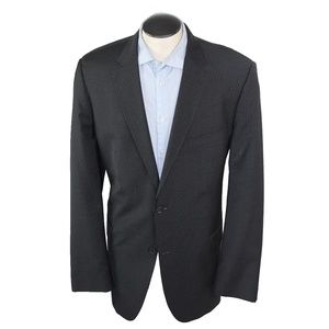 HUGO BOSS wool charcoal pinstripe 2 piece suit 48L
